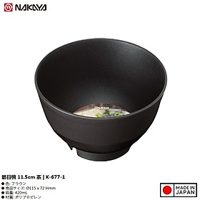 Bát nhựa tròn Nakaya Sujime Ø11.5cm - Màu nâu - Hàng nội địa Nhật Bản nhập khẩu chính hãng