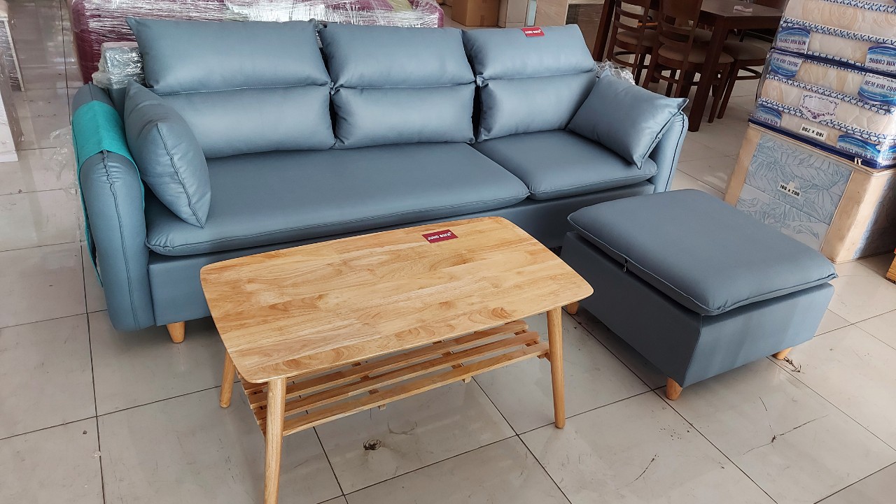 Ghế sofa phòng khách juno Sofa Băng 2m1 kèm theo đôn