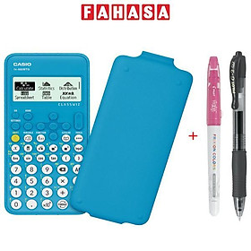 Máy Tính Casio FX-880BTG - Màu Xanh Dương + Bút Frixion Colors và G2 (Màu Mực Ngẫu Nhiên)