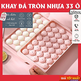 Khay Đá Bi Tròn Tủ Lạnh 33 Viên Có Nắp Đậy Khuôn Làm Thạch Rau Câu Bi Đá Viên Tròn 33 Ô Giao Màu Ngẫu Nhiên