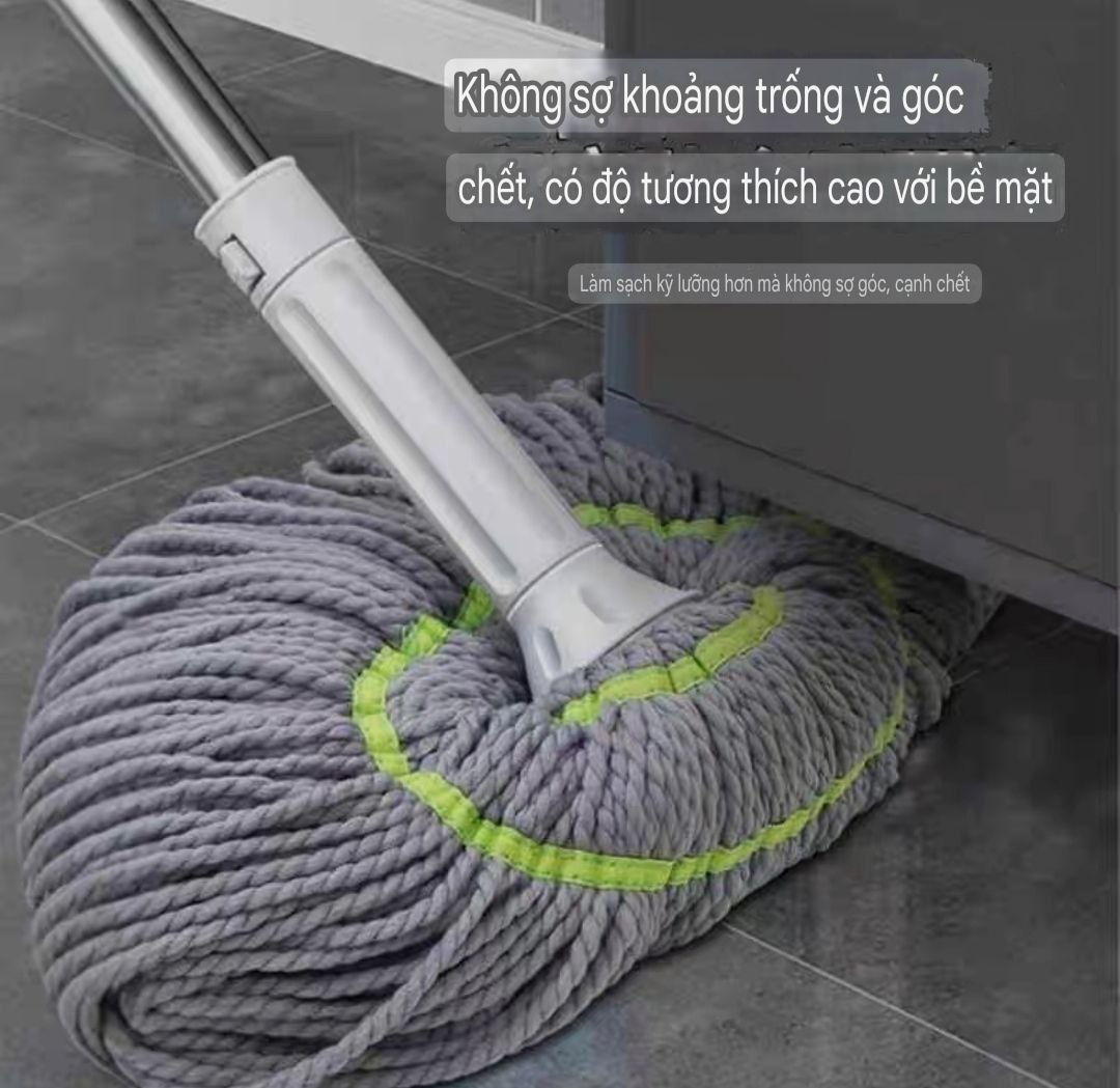 CÂY LAU SỢI VẮT TRỢ LỰC TỰ HÃM THÔNG MINH CÂY LAU MOP SỢI LAU SIÊU THẤM MỀN MẠI VÀ BỀN KHÁNG KHUẨN HÀNG XUẤT KHẨU CAO CẤP - HW007K65QN