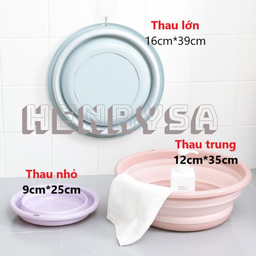 Thau nhựa gấp gọn tiện dụng Henrysa - Chính hãng HENRYSA