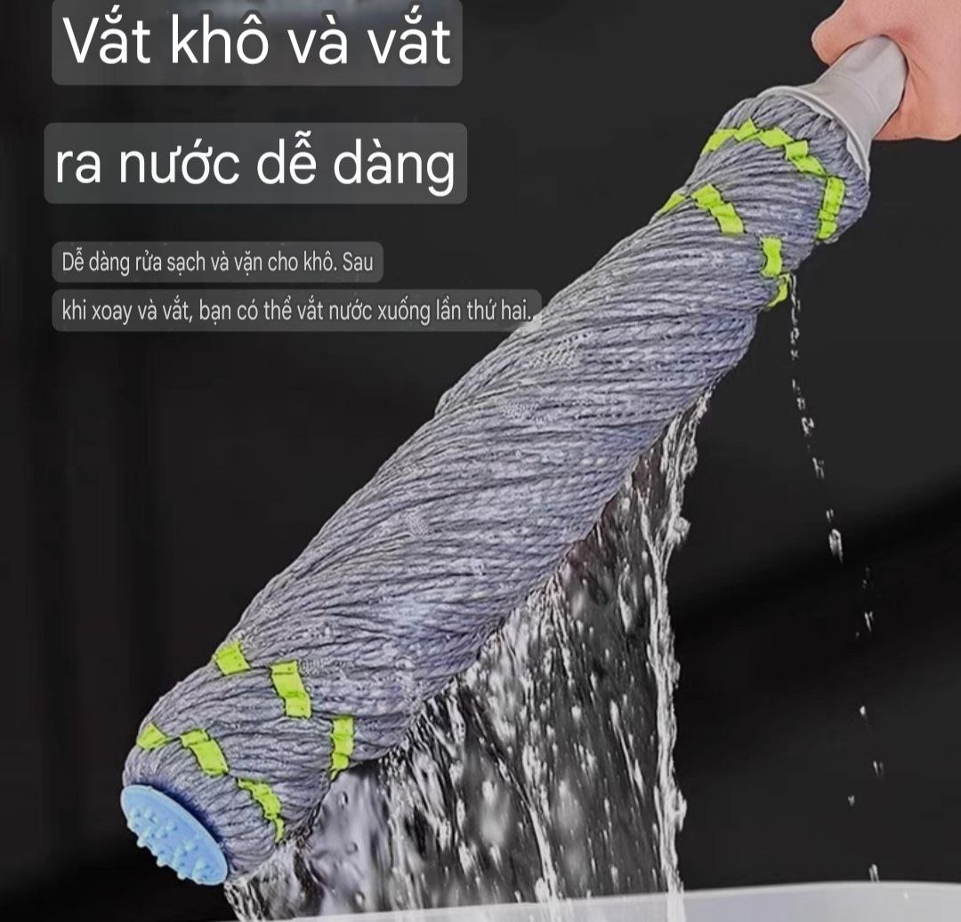 CÂY LAU SỢI VẮT TRỢ LỰC TỰ HÃM THÔNG MINH CÂY LAU MOP SỢI LAU SIÊU THẤM MỀN MẠI VÀ BỀN KHÁNG KHUẨN HÀNG XUẤT KHẨU CAO CẤP - HW007K65QN