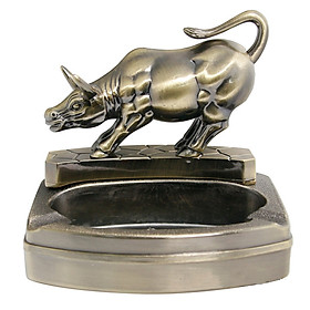Vỏ Hột Quẹt Bật Lửa Kiêm Gạt Tàn 2 Chức Năng Hình Con Trâu DH-8868 Màu Vàng Đồng Loại To