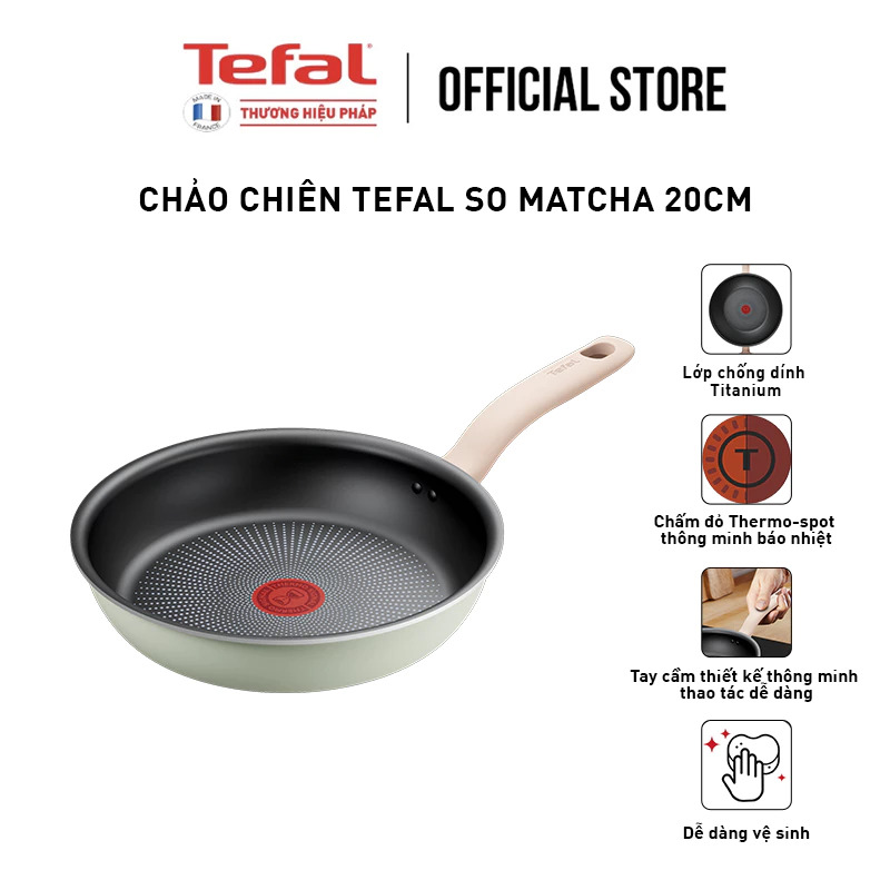Bộ nồi chảo Tefal So Matcha - Nồi 24cm, Chảo 20cm, Chảo sâu 28cm, Xẻng, Vá