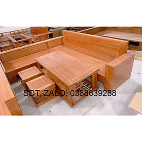 Sofa góc L gỗ Hương Xám BG062 giá thật