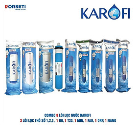 Combo 9 lõi lọc nước Karofi chính hãng dùng cho máy lọc nước Karofi K9I-1A - Hàng Chính Hãng
