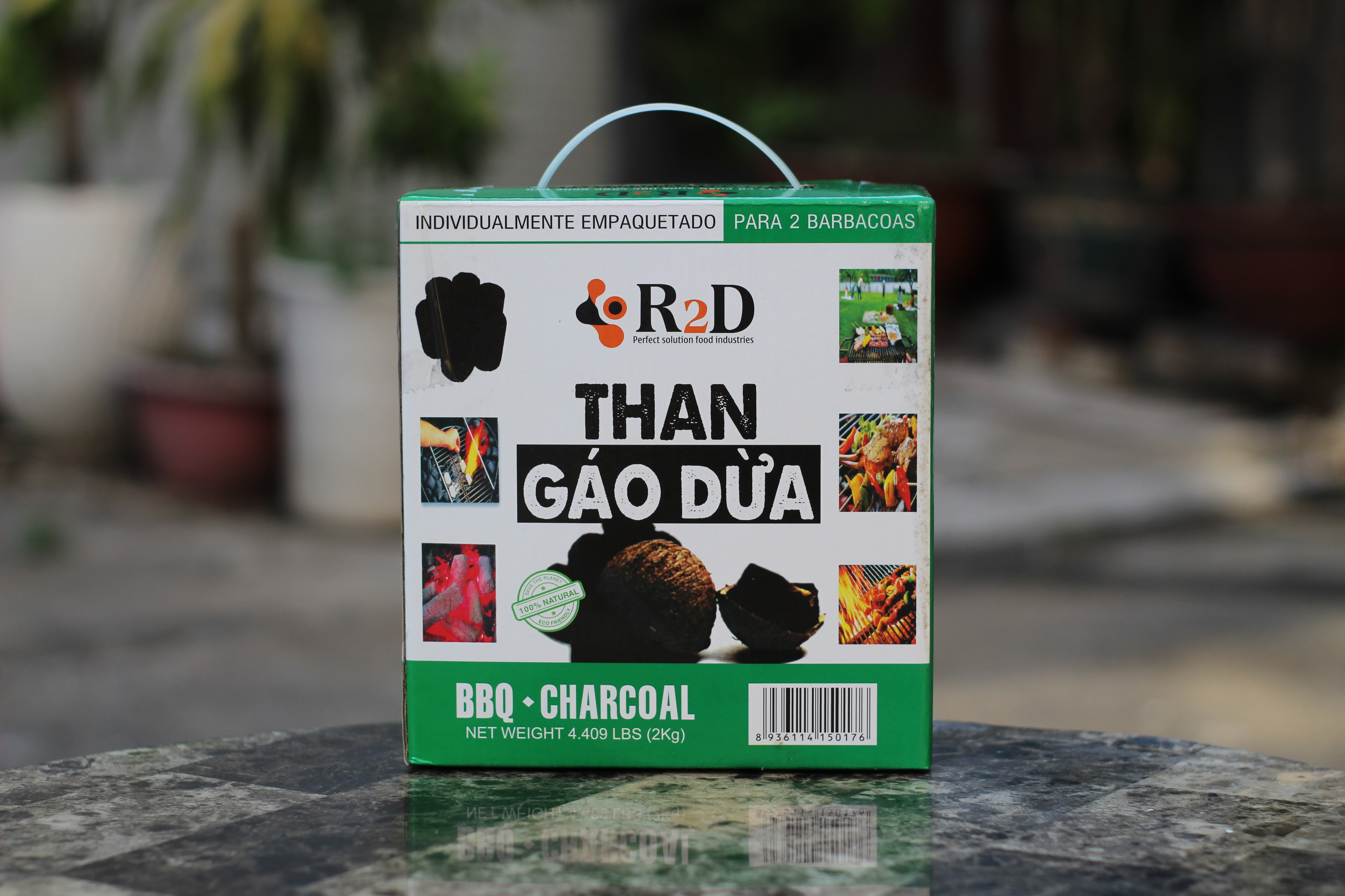 Than nướng không khói làm từ Gáo dừa chính hãng R2D hộp 2Kg an toàn cho người dùng