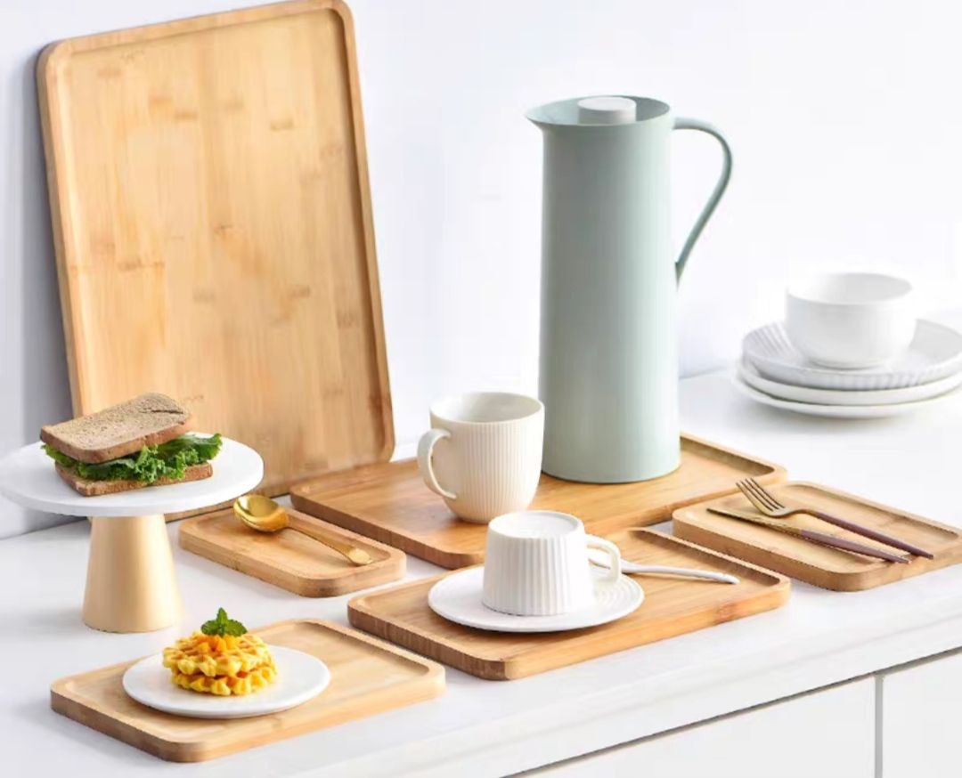 Khay gỗ tre tự nhiên chữ nhật nhiều cỡ size