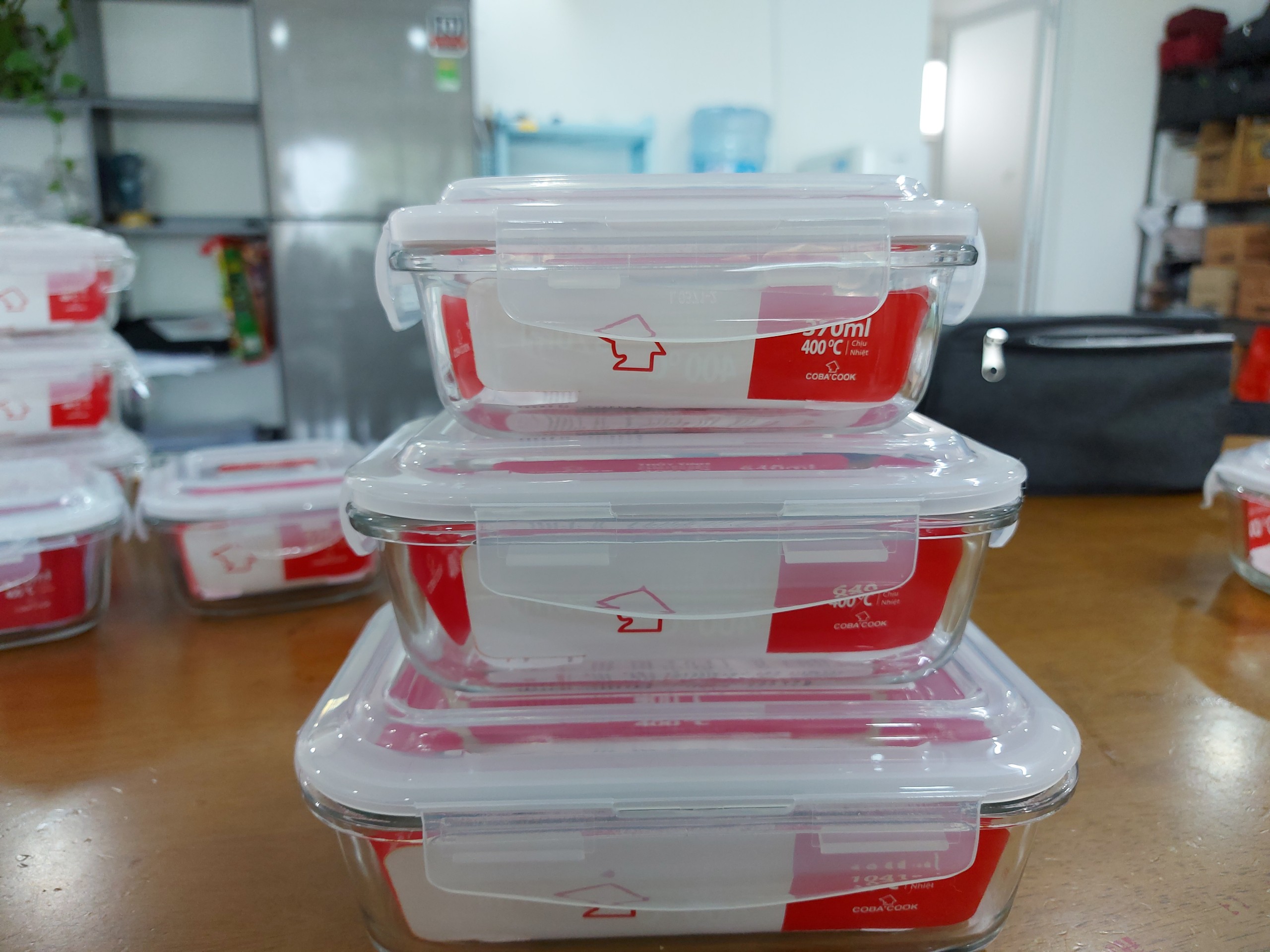 Bộ 2 hộp đựng cơm thức ăn ,trữ thực phẩm thủy tinh chịu nhiệt COBA