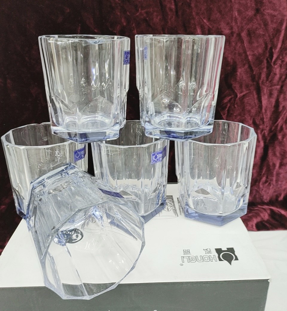 Bộ 6 ly thủy tinh uống nước cao cấp vân sao - VD56