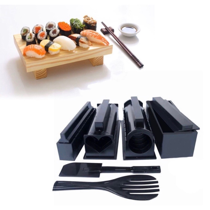 Bộ Dụng Cụ Làm Sushi 10 Món Khuôn Làm Cơm Cuộn