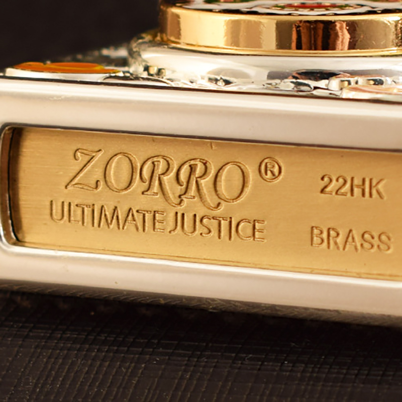 Vỏ Hột Quẹt Bật Lửa Xăng Đá Zorro Z-KJ10253C Ruột Bằng Đồng Khắc Họa Tiết Đẹp Độc Lạ