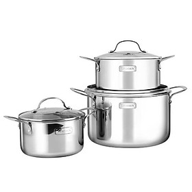 Bộ nồi inox 3 lớp đáy liền Elmich 2103OL size 18,20,26cm