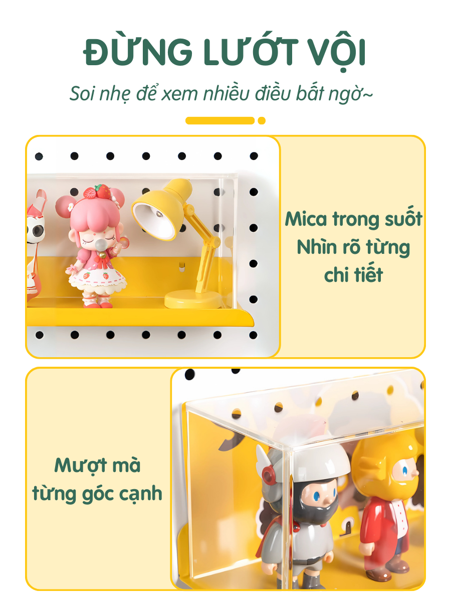 Khay đựng mica trong suốt, đặt mô hình, vật dụng, chống bụi
