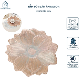 Tấm Lót Bàn Ăn PVC Hình Hoa Sen 38cm – Phong Cách Châu Âu, Sang Trọng, Dễ Vệ Sinh - Thảm Lót Bình Hoa - Thảm Decor - Hàng CHính Hãng MINIIN