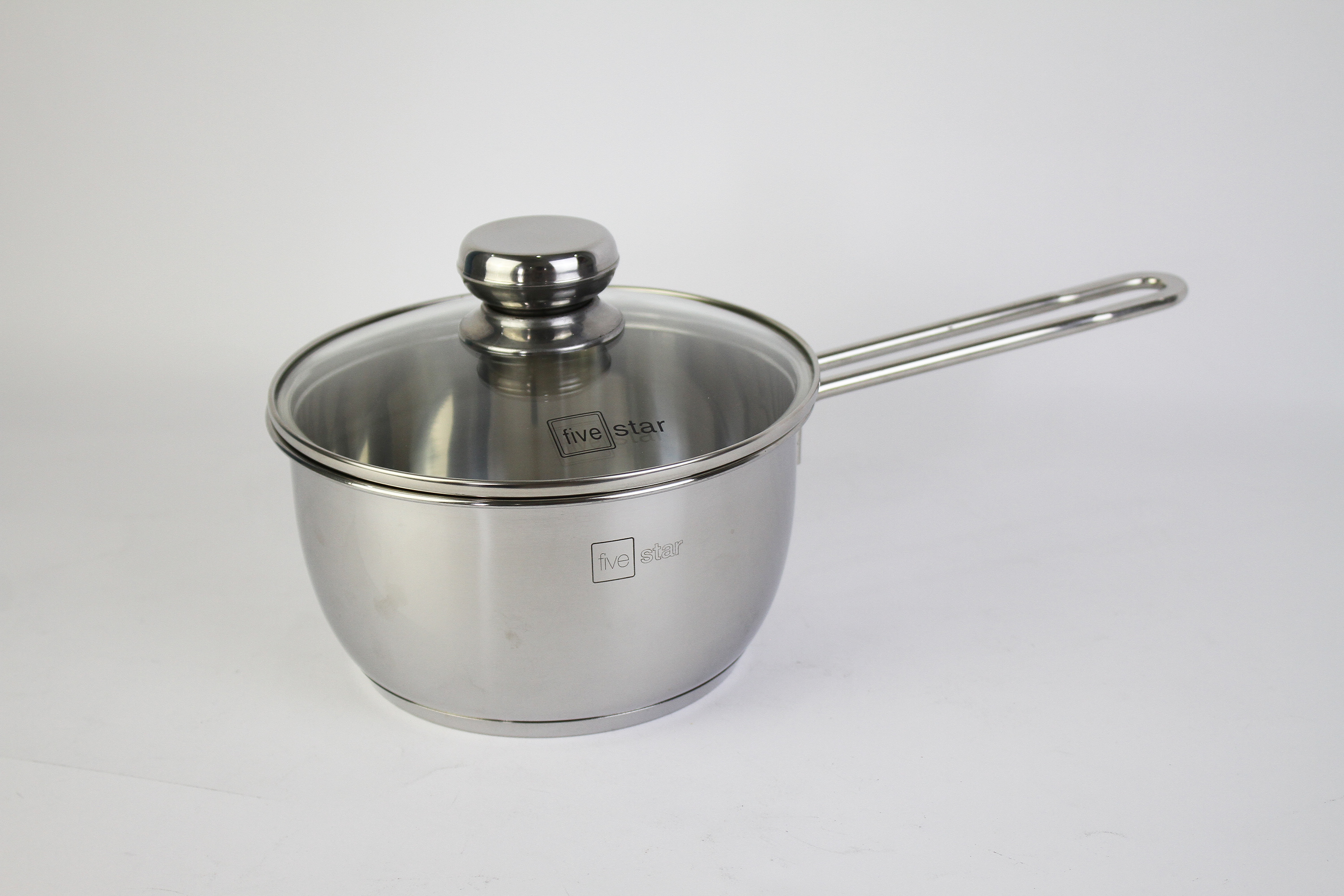 Bộ Nồi Inox và chảo Chống Dính 3 Đáy Inox 430 Cao Cấp Fivestar Standard 6 món bếp từ nắp kính , tặng 5 muỗng ăn