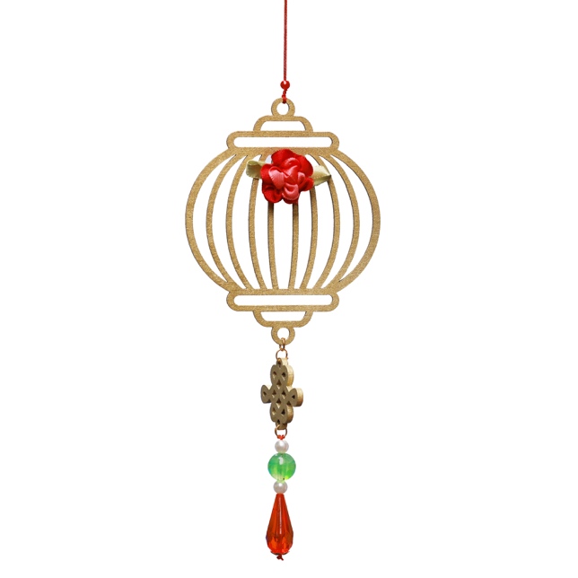 Combo 12V - Bộ 12 dây treo trang trí tết Khai Lộc Hoàng Kim màu Vàng,handmade,chất liệu gỗ, kim loại cắt CNC hoa văn sắc sảo, treo cành mai, đào, lan, quà tặng độc đáo ý nghĩa