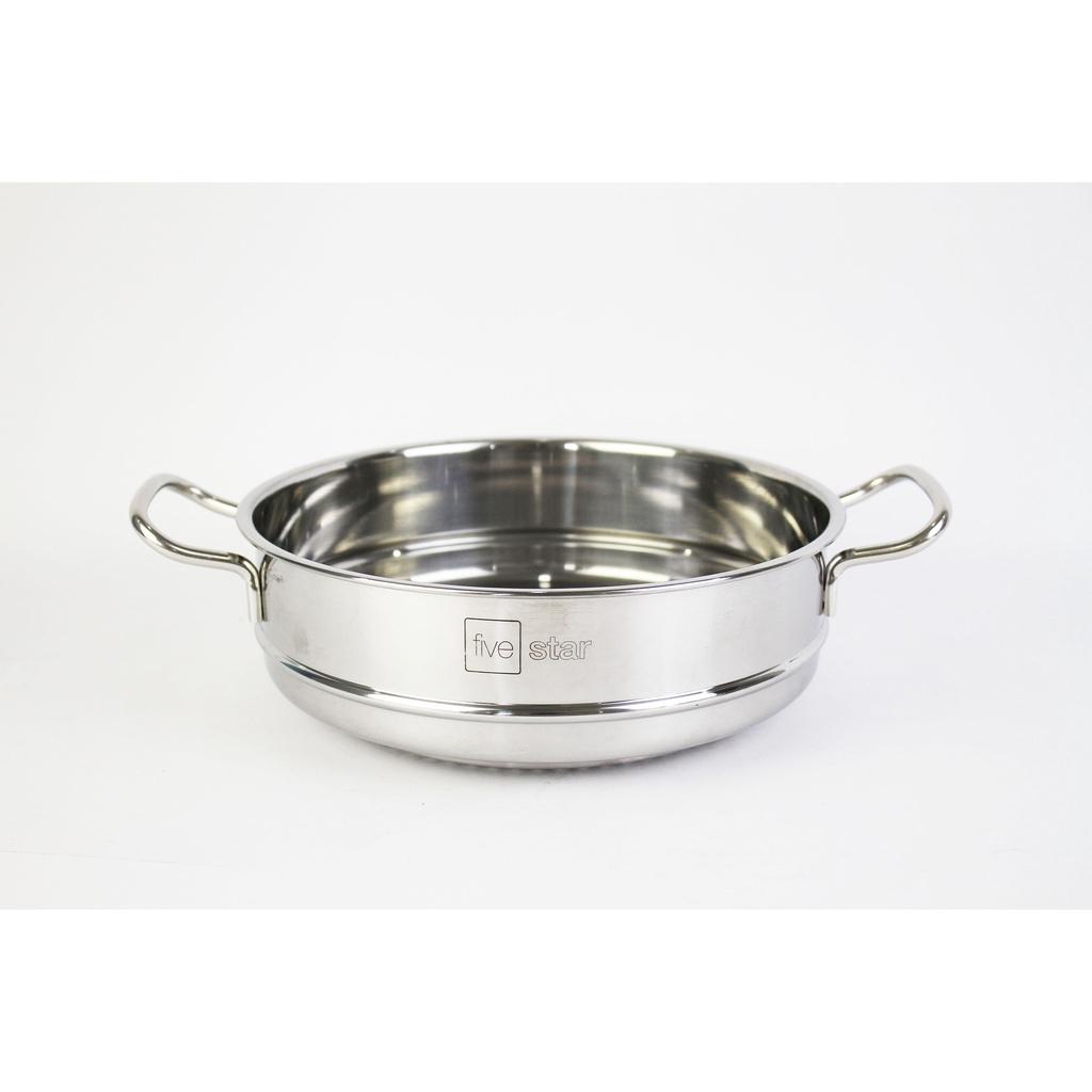 Bộ Nồi Inox và chảo Chống Dính 3 Đáy Inox 430 Cao Cấp Fivestar Standard 6 món bếp từ nắp kính , tặng 5 muỗng ăn