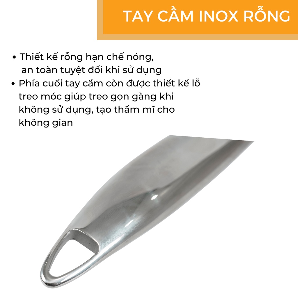 Chảo chống dính Inox có từ 3 kích thước 24 26 28cm - thương hiệu Hare - lỗi 1 đổi 1