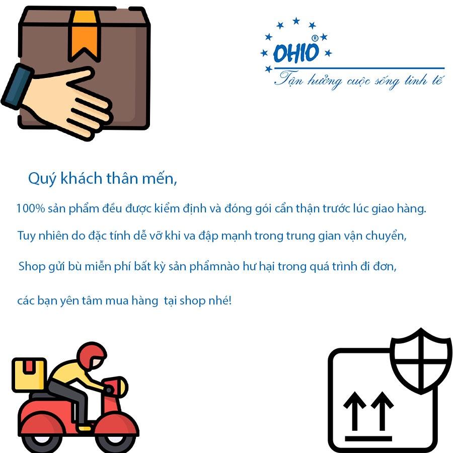 Đĩa 3 Ngăn Sứ Trắng Viền Kim OHIO