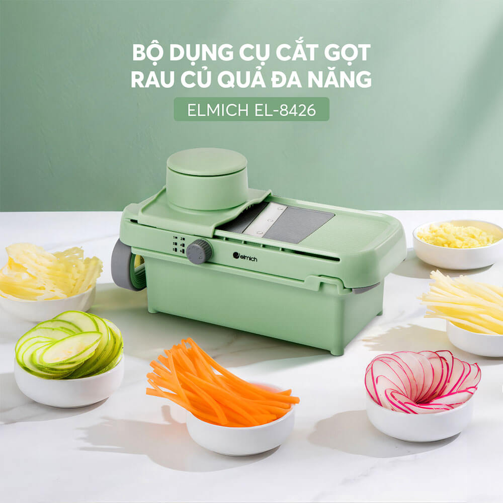Bộ dụng cụ cắt gọt rau củ quả đa năng Elmich EL8426 - Hàng Chính Hãng