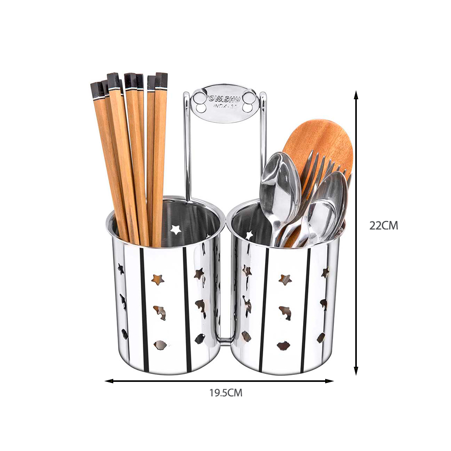 Kệ muỗng đũa treo + bắt vít (inox 304) MC1