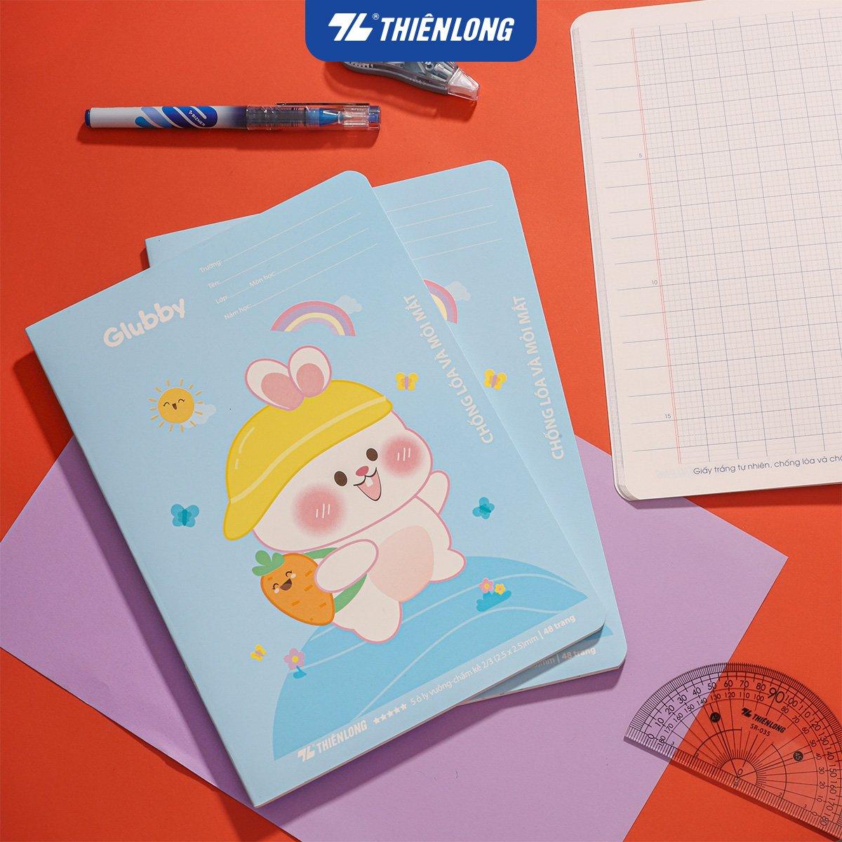Combo 5 Tập học sinh 48 trang 5 ô ly vuông 2.5mm chấm kẻ 2/3 100gsm NB-116 Thiên Long - Mẫu ngẫu nhiên