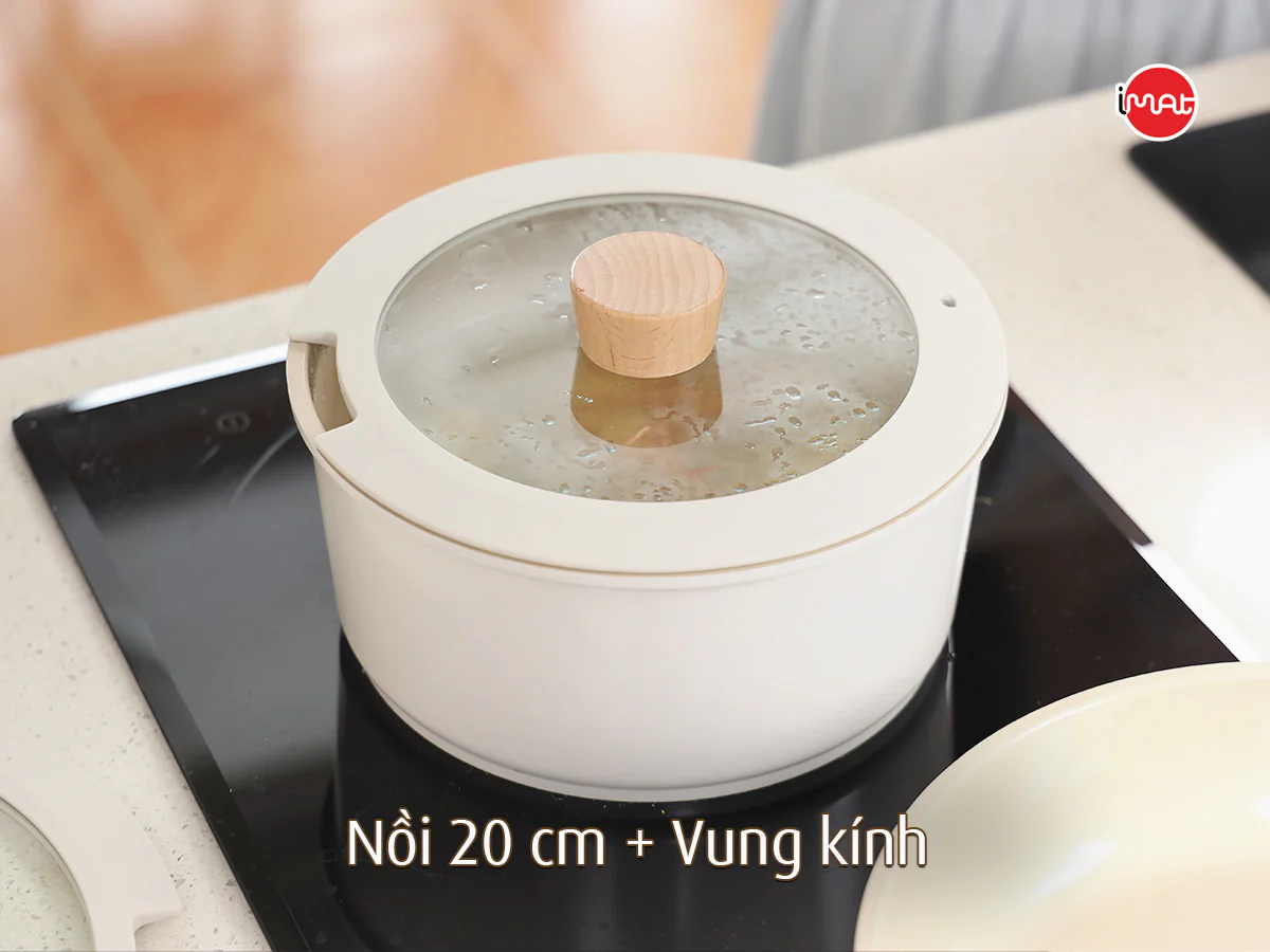 Bộ 3 nồi chảo cán rời Neoflam Hàn Quốc.Bao gồm, nồi 20cm, chảo chiên 24cm, chảo xào đa năng 26cm.