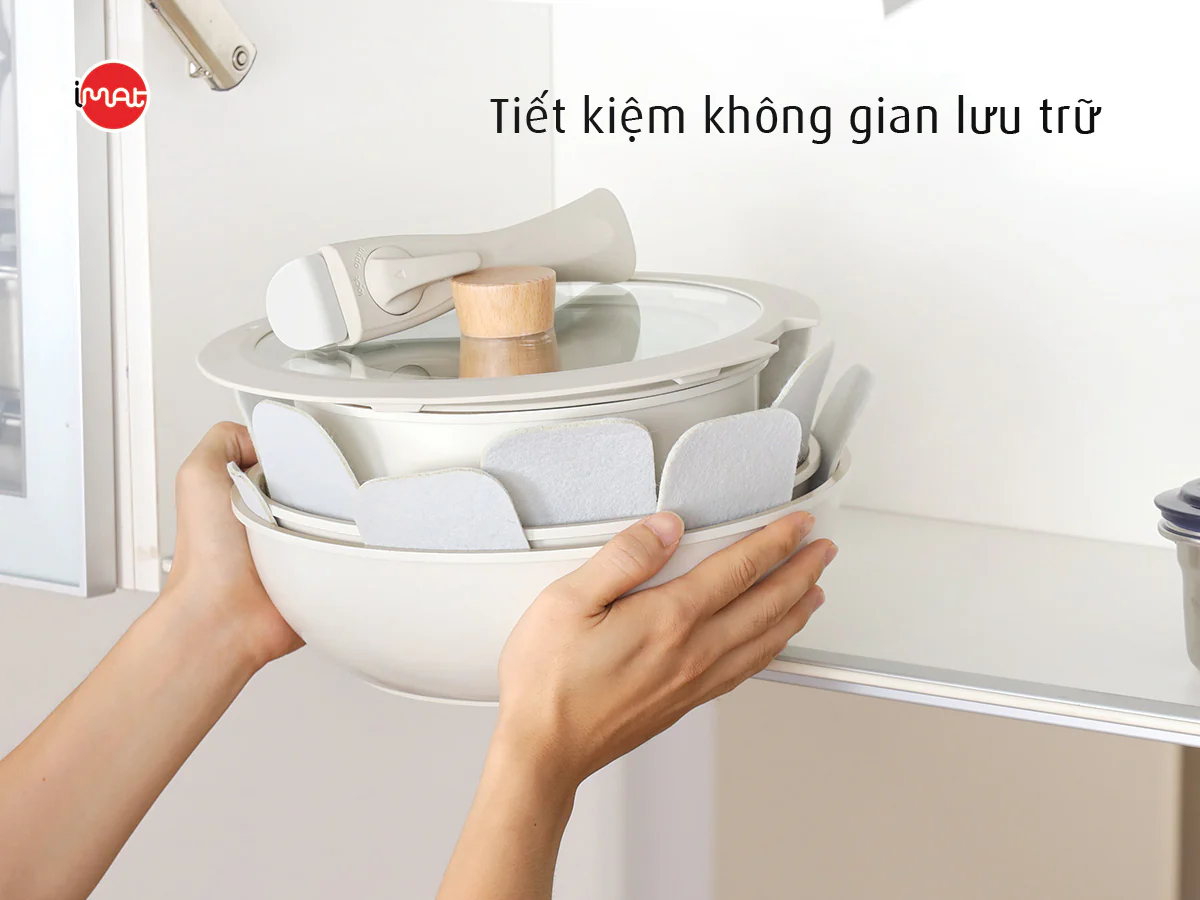 Bộ 3 nồi chảo cán rời Neoflam Hàn Quốc.Bao gồm, nồi 20cm, chảo chiên 24cm, chảo xào đa năng 26cm.