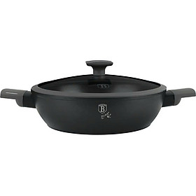 Nồi chảo 2 quai cầm có nắp Berlinger Haus BH/8128 28cm màu than đen-Anthracite Collection Hàng chính hãng