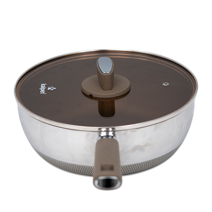 Chảo Inox 316 liền khối 7 lớp phủ chống dính Nano Titanium Shield Kalpen size 20cm,24cm,26cm,28cm đáy từ - Hàng chính hãng