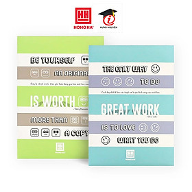 Vở kẻ ngang Hồng Hà 120 trang - Gáy ghim - Study Be Yourseft 1463 định lượng 70 gm2 độ sáng 90-92 ISO Khổ vở 180 x 252 mm (Giao bìa ngẫu nhiên)