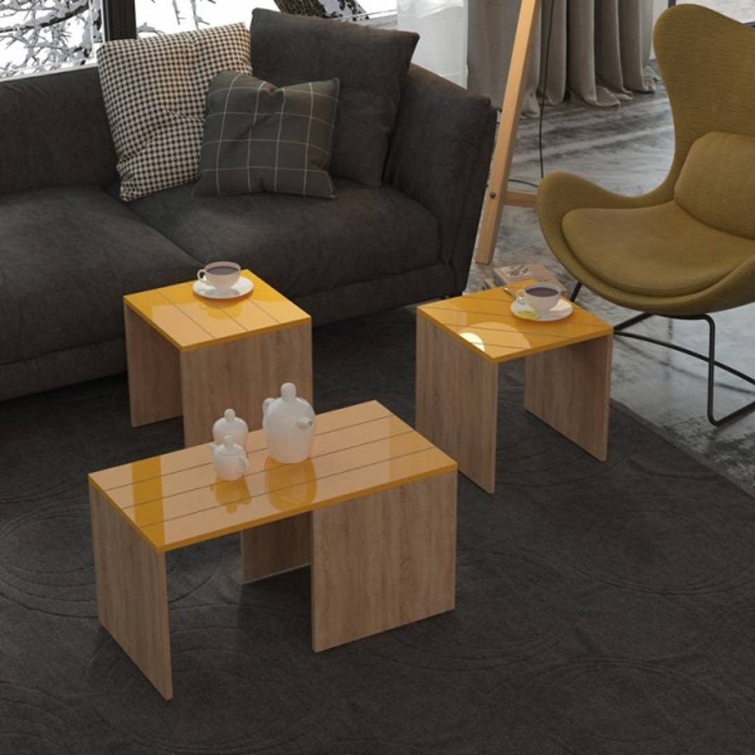 Bàn sofa hiện đại bằng gỗ cho phòng khách SMLIFE Cameron