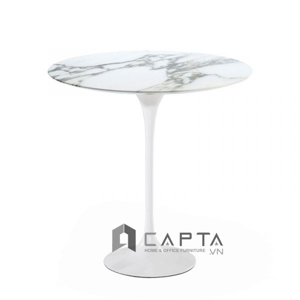 Bàn trà Sofa Tulip TS TULIP-05E Nội thất Capta Bàn tròn mặt đá chân nhôm sơn tĩnh điện màu trắng