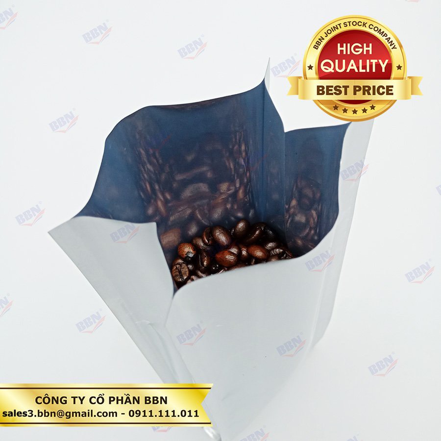 Túi 4 biên bạc 11x31 đựng 500gr cà phê