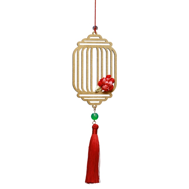 Combo 12V - Bộ 12 dây treo trang trí tết Khai Lộc Hoàng Kim màu Vàng,handmade,chất liệu gỗ, kim loại cắt CNC hoa văn sắc sảo, treo cành mai, đào, lan, quà tặng độc đáo ý nghĩa