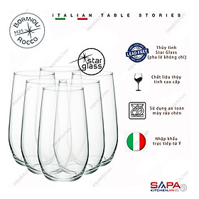 Bộ 6 Ly thủy tinh cao Electra Bormioli Rocco 192345GSZ021990 (390ml / Ly)