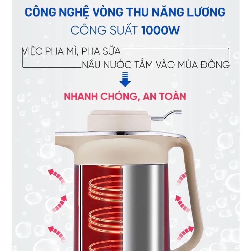Bình Giữ Nhiệt 2 Trong 1 Kiêm Bình Siêu Tốc Điện GUGKDD GD-ST30 (3 lít) 1000W - Màu Ngẫu Nhiên - Hàng Chính Hãng