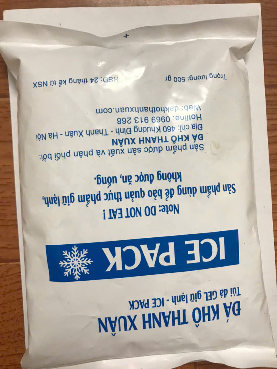 Túi đá gel 500gr bảo quản thực phẩm, an toàn, tiện lợi - Không chảy nước - Giữ lạnh thực phẩm, đồ ăn