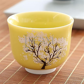 Tách Chén Ly Cốc Trà Decor Hoa Anh Đào Đổi Màu Khi Uống Nước Nóng Nhiệt Độ Cao 110ml Legaxi