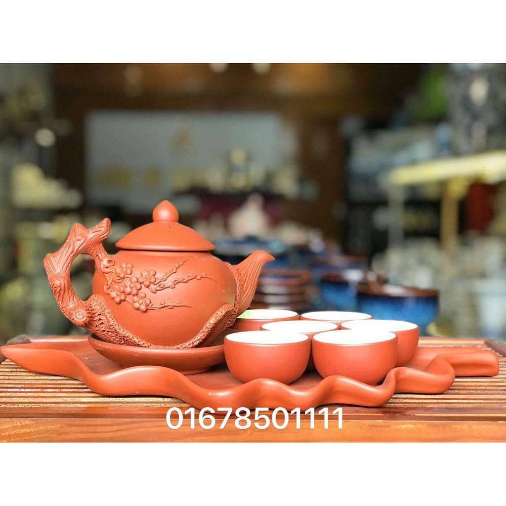 Bộ ấm trà tử sa đắp nổi đẹp loại 1