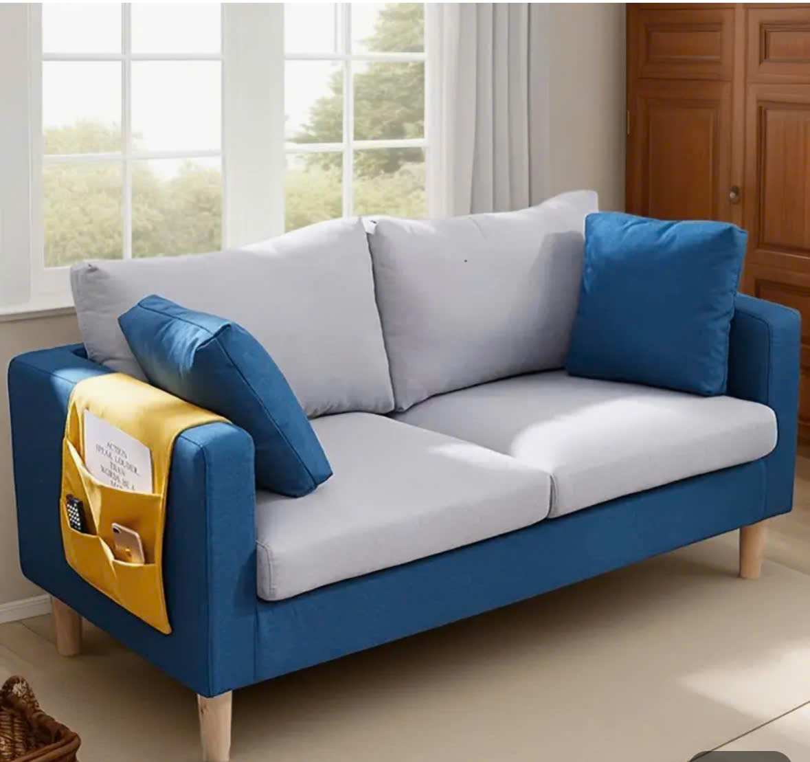 Sofa Tundo Contemporary Japanese-Inspired Sofa with Storage - 2-Seater, Removable & Washable Cover, Hardwood Frame for Living Room