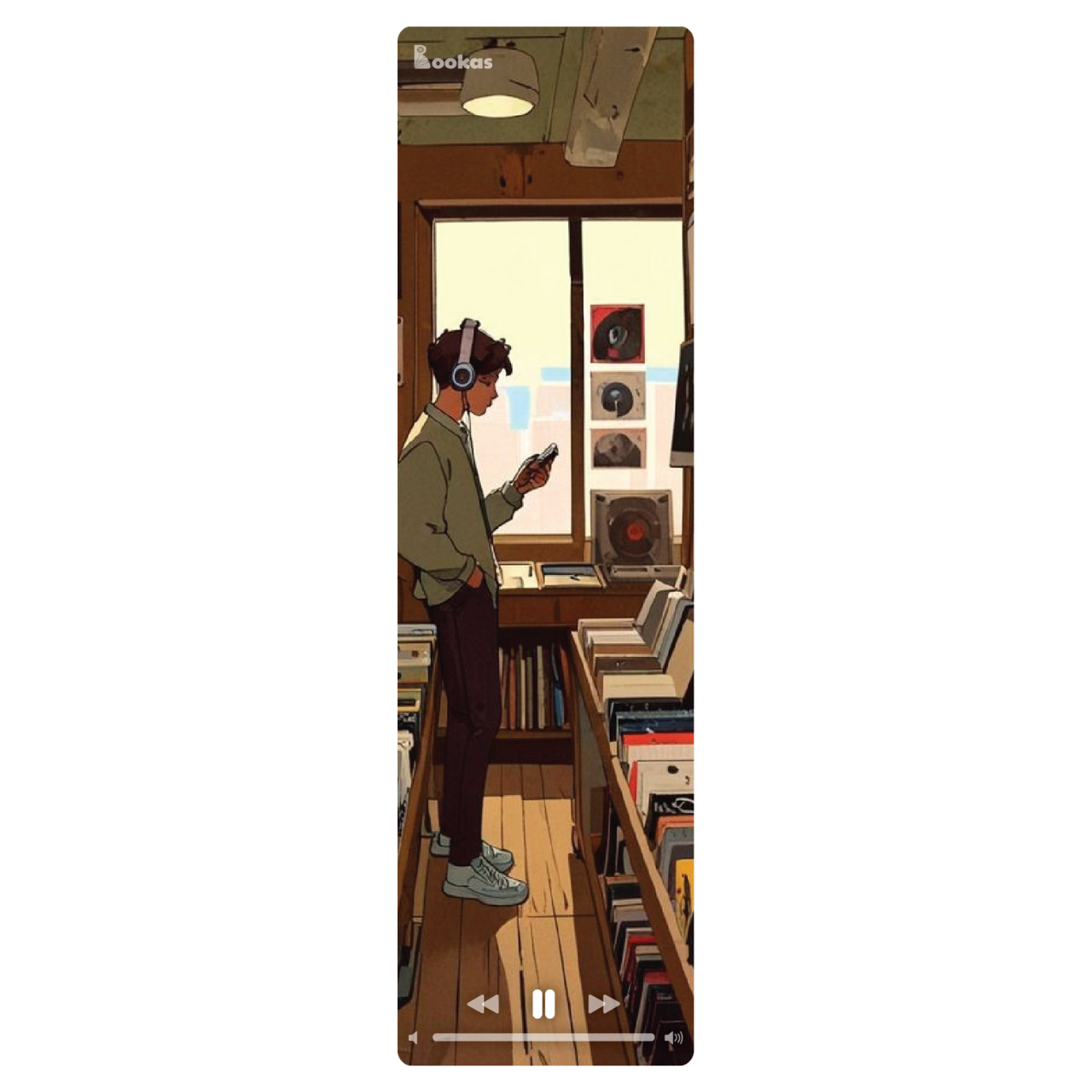 5 Cái Bookmark Kẹp Sách, Dấu Trang Hoạ Tiết Nghe Nhạc Chữa Lành - SBOOKS