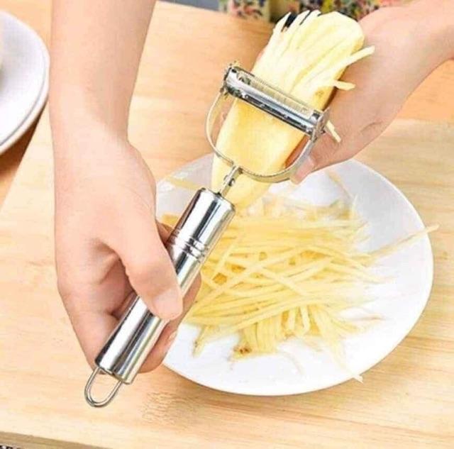 Nạo Gọt Củ Quả 2 Đầu Inox Nạo Sợi Gọt Vỏ Tất Cả Các Loại Củ Quả