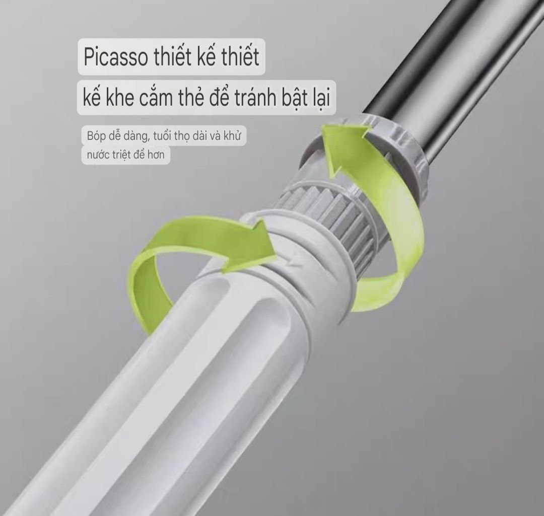 CÂY LAU SỢI VẮT TRỢ LỰC TỰ HÃM THÔNG MINH CÂY LAU MOP SỢI LAU SIÊU THẤM MỀN MẠI VÀ BỀN KHÁNG KHUẨN HÀNG XUẤT KHẨU CAO CẤP - HW007K65QN