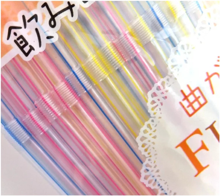 Set 100 chiếc ống hút cao cấp Nhật Bản Flexible Straw φ6mmx21cm nhựa PP cao cấp không mùi, an toàn cho người sử dụng