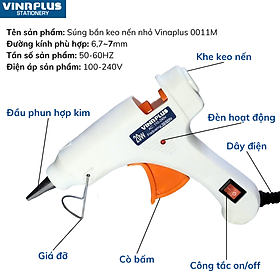 Máy Bắn Keo Nến Silicon Nóng Chảy Loại Nhỏ Công Suất 20W Hàng Chính Hãng Vinaplus