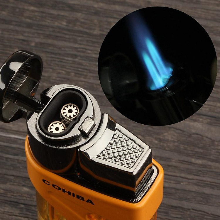 Vỏ Hột Quẹt Bật Lửa Khò 2 Tia COB-133 Kiểu Dáng Hiện Đại Sang Trọng - Dùng Gas Cao Cấp