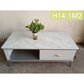Bàn trà sofa Tundo mặt đá nhập khẩu màu trắng xám